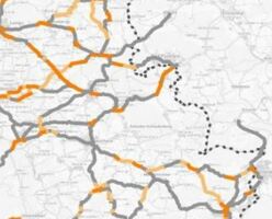 Das Radnetz OWL mit dem weißen Flecl Lügde-Süd und Schieder-Schwalenberg